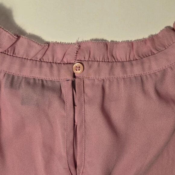 Apt. 9 Pleated Ruffle Neck Mauve Pink Sleeveless Shirt - Picture 5 of 16